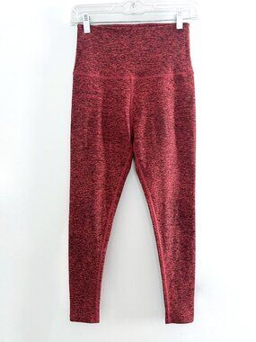 Beyond Yoga Mid Rise Space Dye Cropped Leggings Size M Heathered Red